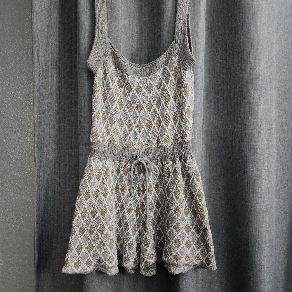 Free People Gray and Brown Knit Romper